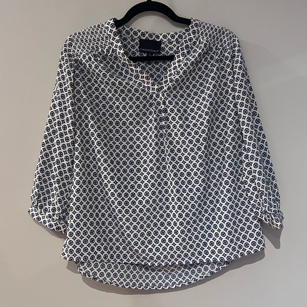 Cynthia Rowley Blue Nautical Print Blouse